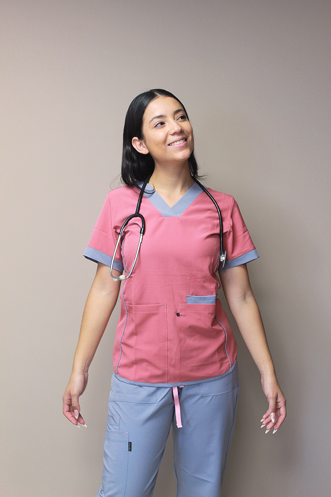 Conjunto Cuello V Combinado Mujer