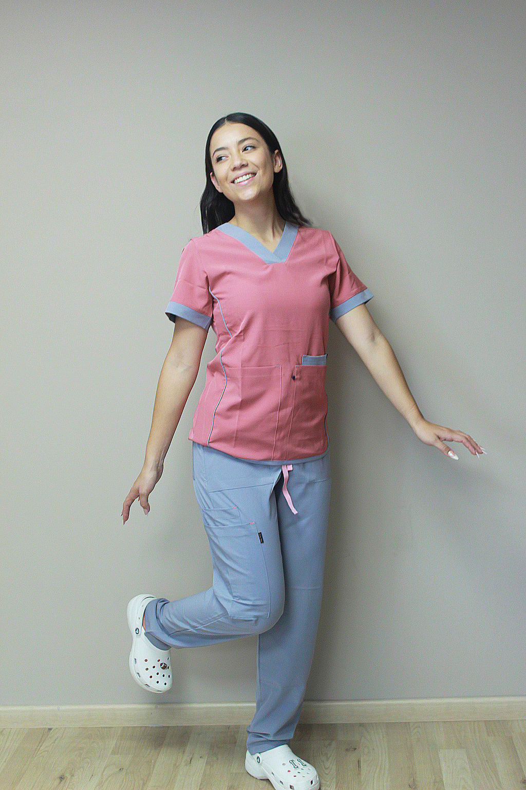 Conjunto Cuello V Combinado Mujer